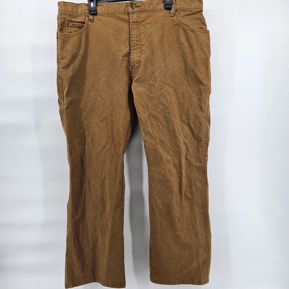 Genuine Dickies Carpenter Pants Mens 40x30 Brown Duck Canvas Stretch - Picture 2 of 9
